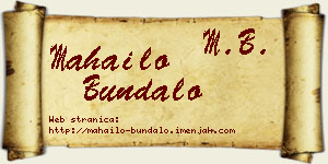 Mahailo Bundalo vizit kartica
